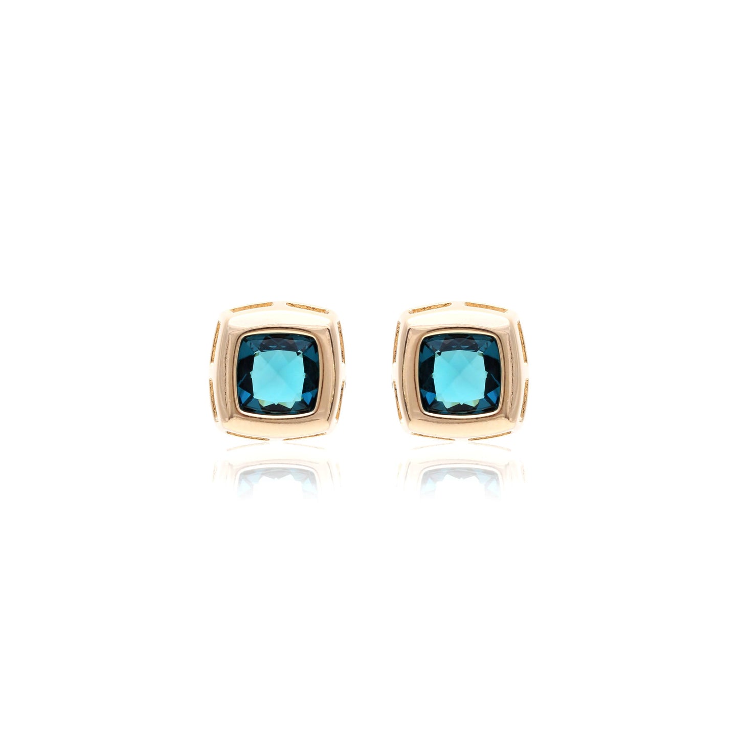 London Blue Crystal Square Earrings