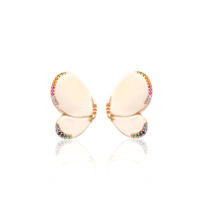 Butterfly Earrings with Colorful Zirconia