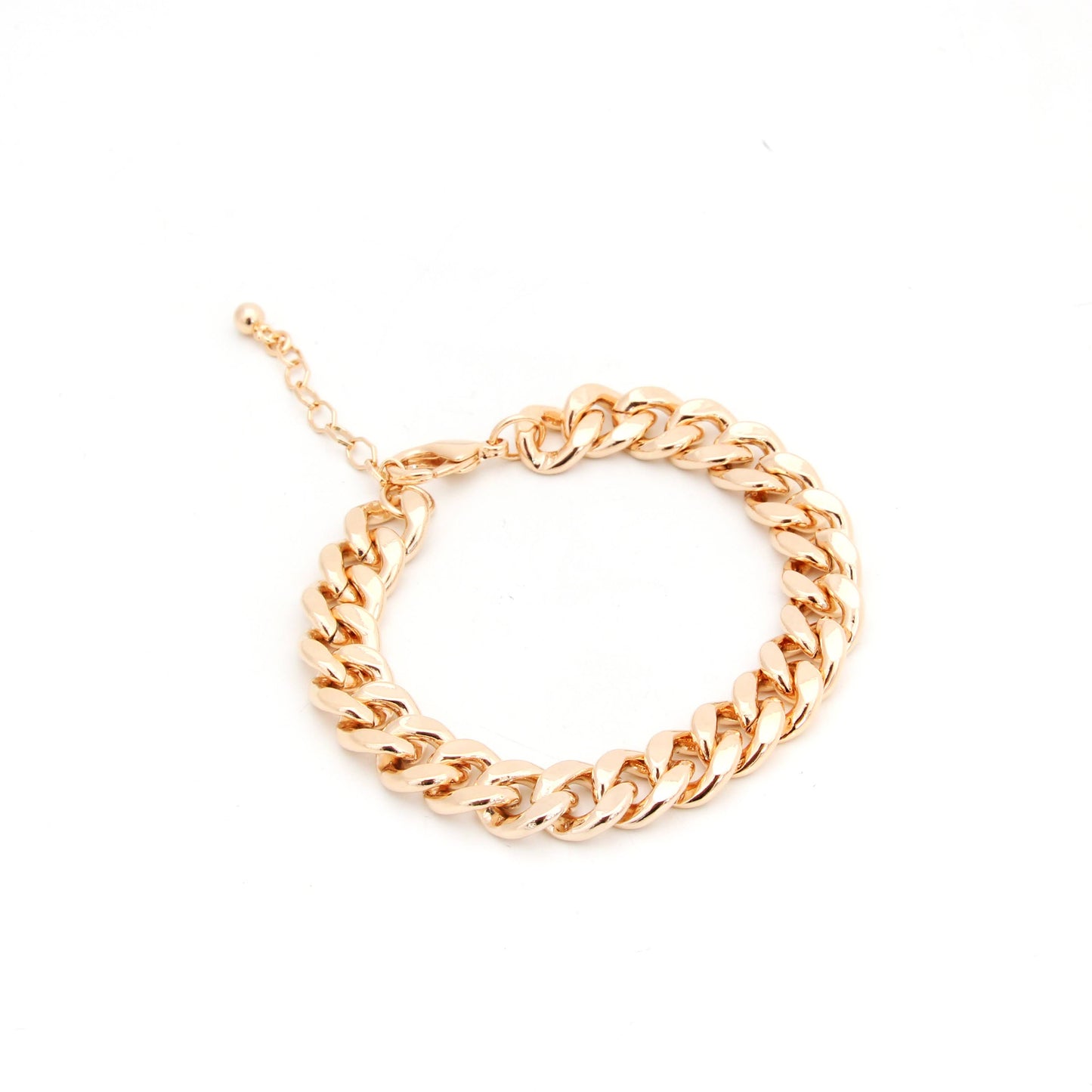 18K gold plated plain link bracelet