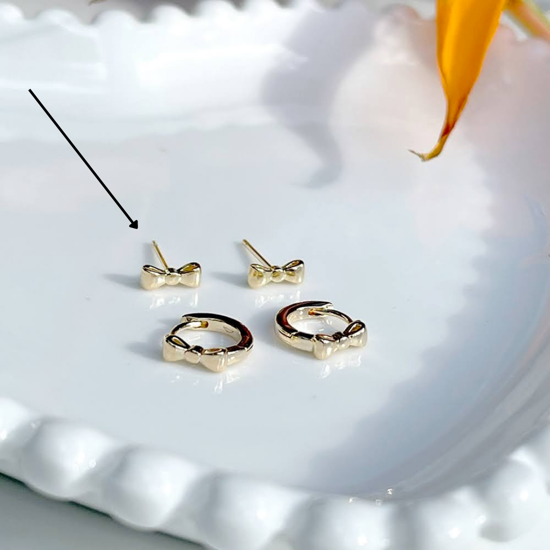 18K gold plated bow earring