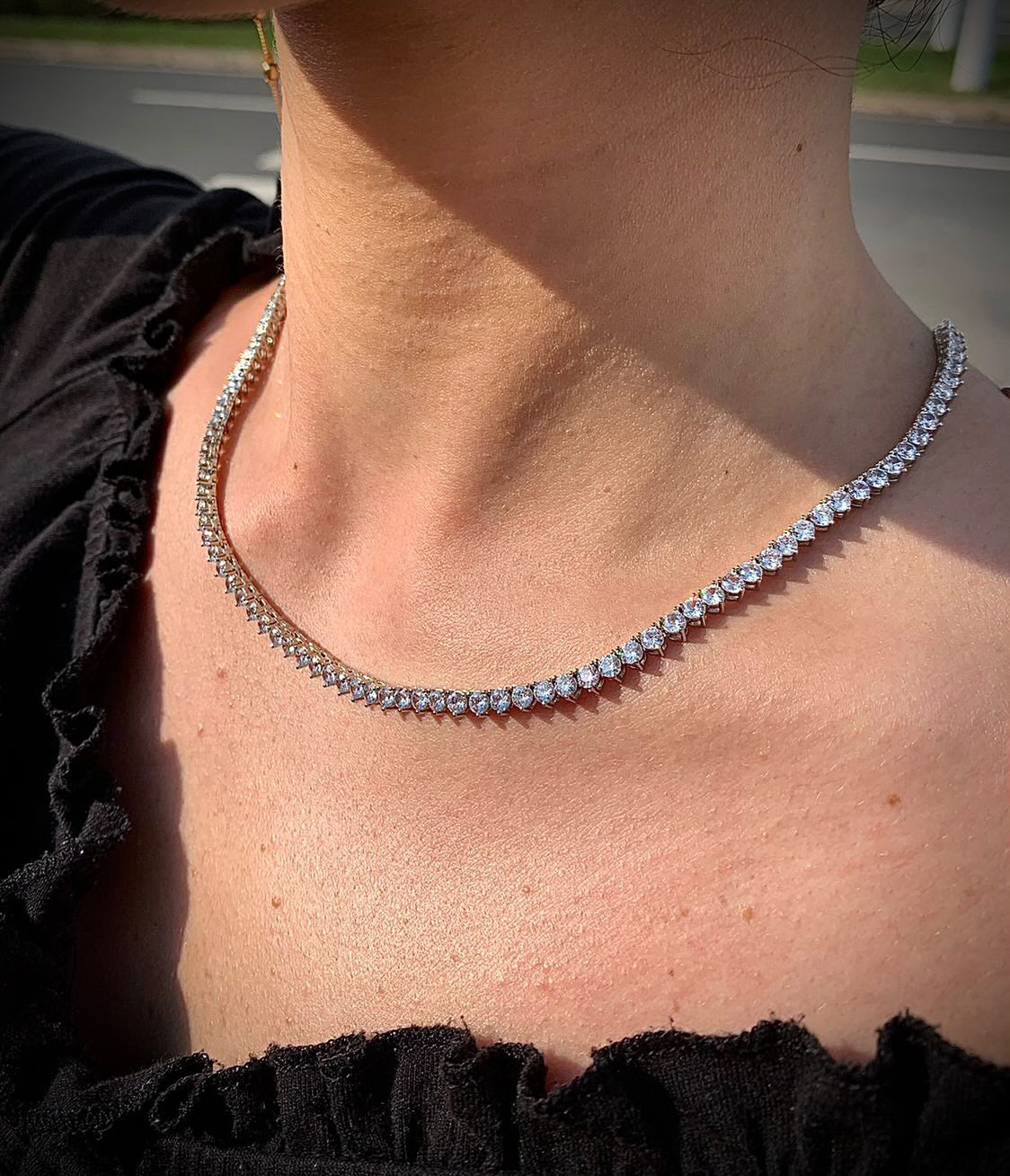 Tennis necklace 3mm silver color