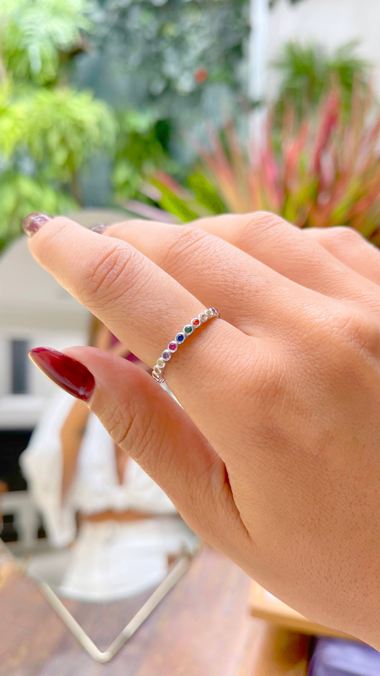 Ring with colorful zirconia